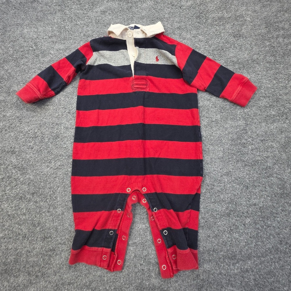 POLO Ralph Lauren Toddler Infant Outfit Size Large Red Striped Rugby